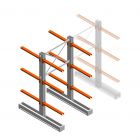 Medium Kragarmregal IT doppelseitig 2455x1200x800 mm (hxbxt) 3 Ebenen Anfangsregal