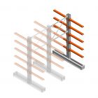 Medium Kragarmregal IT doppelseitig 2455x1200x800 mm (hxbxt) 5 Ebenen Anbauregal