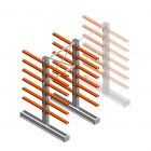 Medium Kragarmregal IT doppelseitig 2455x1200x800 mm (hxbxt) 6 Ebenen Anfangsregal