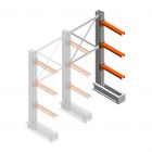 Medium Kragarmregal IT einseitig 1990x1000x600 mm (hxbxt) 3 Ebenen Anbauregal