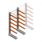 Medium Kragarmregal IT einseitig 2455x1000x800 mm (hxbxt) 5 Ebenen Anfangsregal