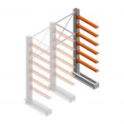 Medium Kragarmregal IT einseitig 2455x1000x800 mm (hxbxt) 6 Ebenen Anbauregal