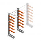 Medium Kragarmregal IT einseitig 2455x1200x600 mm (hxbxt) 6 Ebenen Anfangsregal