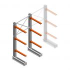 Medium Kragarmregal IT einseitig 2455x1200x800 mm (hxbxt) 3 Ebenen Anfangsregal