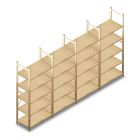 Vorteilsreihe Fachbodenregal aus Holz BT Combi 2080x4030x500 mm (HxBxT) 5 Ebenen