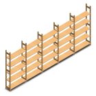 Vorteilsreihe hölzernes Fachbodenregal BT Euro 2100x5030x300 mm (HxBxT) 5 Ebenen