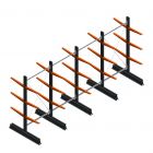 Vorteilsreihe leichte Kragarmregal doppelseitig 2000x4100x500 mm (hxbxt) 3 Ebenen