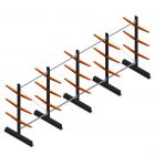 Vorteilsreihe leichte doppelseitige Kragarmregal 2000x5100x500 mm (hxbxt) 3 Ebenen