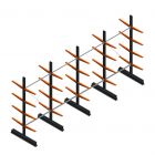 Vorteilsreihe leichte Kragarmregal doppelseitig 2500x5100x500 mm (hxbxt) 4 Ebenen