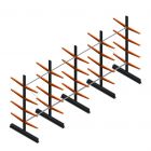 Vorteilsreihe leichte Kragarmregal doppelseitig 2500x5100x600 mm (hxbxt) 4 Ebenen