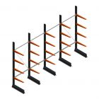 Vorteilsreihe leichte Kragarmregale einseitig 2500x4100x600 mm (hxbxt) 4 Ebenen