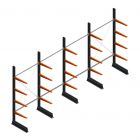 Vorteilsreihe leichte Kragarmregal einseitig 2500x5100x600 mm (hxbxt) 4 Ebenen