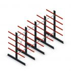 Vorteilsreihe Medium Duty Kragarmregal doppelseitig 2500x4000x800 mm (hxbxt) 4 Ebenen