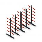 Vorteilsreihe Medium Duty Kragarmregal doppelseitig 3000x4000x600 mm (hxbxt) 5 Ebenen