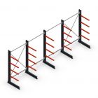 Vorteilsreihe Medium Kragarmregal einseitig 2500x4000x600 mm (hxbxt) 4 Ebenen