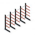 Vorteilsreihe Medium Duty Kragarmregal einseitig 2500x4000x800 mm (hxbxt) 4 Ebenen