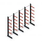 Vorteilsreihe Medium Duty Kragarmregal einseitig 3000x4000x600 mm (hxbxt) 5 Ebenen