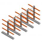 Vorteilsreihe Medium Kragarmregal IT beidseitig 1990x4000x800 mm (hxbxt) 3 Ebenen