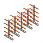 Vorteilsreihe Medium Duty Kragarmregal IT doppelseitig 2455x4000x600 mm (hxbxt) 4 Ebenen