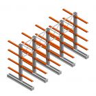 Vorteilsreihe Medium Duty Kragarmregal IT doppelseitig 2455x4000x800 mm (hxbxt) 4 Ebenen