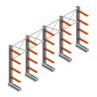 Vorteilsreihe medium Kragarmregal IT einseitig 2455x4800x600 mm (hxbxt) 4 Ebenen