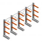 Vorteilsreihe Medium Duty Kragarmregal IT einseitig 1990x4000x600 mm (hxbxt) 3 Ebenen