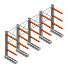 Vorteilsreihe Medium Duty Kragarmregal IT einseitig 1990x4000x800 mm (hxbxt) 3 Ebenen