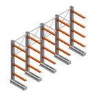 Vorteilsreihe medium Kragarmregal IT einseitig 2455x4000x800 mm (hxbxt) 4 Ebenen