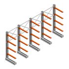 Vorteilsreihe Medium Kragarmregal IT einseitig 2455x4800x800 mm (HxBxT) 4 Ebenen