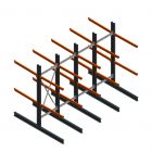 Vorteilsreihe schwere Kragarmregal doppelseitig 3000x4882x1200mm (hxbxt) 2 Ebenen