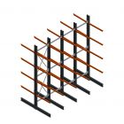 Vorteilsreihe schwere Kragarmregal doppelseitig 5000x4900x1200mm (hxbxt) 4 Ebenen