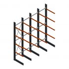 Vorteilsreihe schwere Kragarmregal einseitig 5000x4100x1000mm (hxbxt) 4 Ebenen