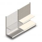 Wandregal mit Perforation Tego 1400x1000x470 mm (hxbxt) 2 Ebenen RAL9001 Anbauregal