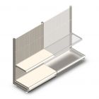 Wandregal mit Perforation Tego 1400x1000x470 mm (hxbxt) 2 Ebenen RAL9001 Anfangsregal