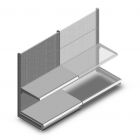 Wandregal mit Perforation Tego 1400x1000x570 mm (hxbxt) 2 Ebenen RAL9006 Anfangsregal