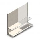 Wandregal mit Perforation Tego 1800x1000x470 mm (hxbxt) 2 Ebenen RAL9001 Anfangsregal