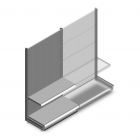 Wandregal mit Perforation Tego 1800x1000x470 mm (hxbxt) 2 Ebenen RAL9006 Anfangsregal