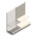 Wandregal mit Perforation Tego 1800x1000x570 mm (hxbxt) 2 Ebenen RAL9001 Anbauregal