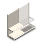 Wandregal mit Perforation Tego 1800x1000x570 mm (hxbxt) 2 Ebenen RAL9001 Anfangsregal