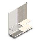 Wandregal mit Perforation Tego 2200x1000x570 mm (hxbxt) 2 Ebenen RAL9001 Anbauregal