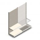 Wandregal mit Perforation Tego 2200x1000x570 mm (hxbxt) 2 Ebenen RAL9001 Anfangsregal