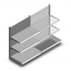 Wandregal Tego 1400x1000x570 mm (hxbxt) 3 Ebenen RAL9006 Anfangsregal