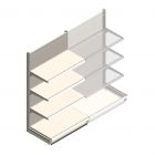 Wandregal Tego 1800x1000x570 mm (hxbxt) 4 Ebenen RAL9001 Anfangsregal