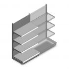 Wandregal Tego 1800x1000x570 mm (hxbxt) 4 Ebenen RAL9006 Anbauregal