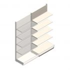 Wandregal Tego 2200x1000x470 mm (hxbxt) 5 Ebenen RAL9001 Anbauregal