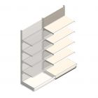 Wandregal Tego 2200x1000x570 mm (hxbxt) 5 Ebenen RAL9001 Anbauregal