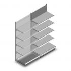 Wandregal Tego 2200x1000x570 mm (hxbxt) 5 Ebenen RAL9006 Anbauregal