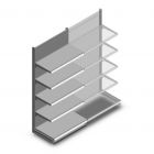 Wandregal Tego 2200x1000x570 mm (hxbxt) 5 Ebenen RAL9006 Anfangsregal