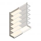 Wandregal Tego 2400x1000x470 mm (hxbxt) 6 Ebenen RAL9001 Anfangsregal