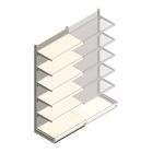 Wandregal Tego 2400x1000x570 mm (hxbxt) 6 Ebenen RAL9001 Anfangsregal